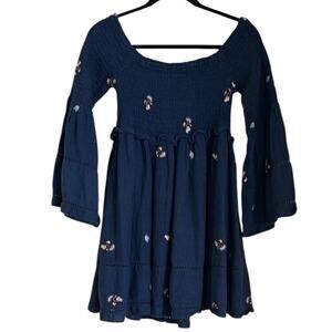 Free People Navy Blue Dress-EUC